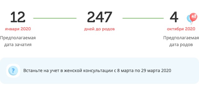 Калькулятор даты родов