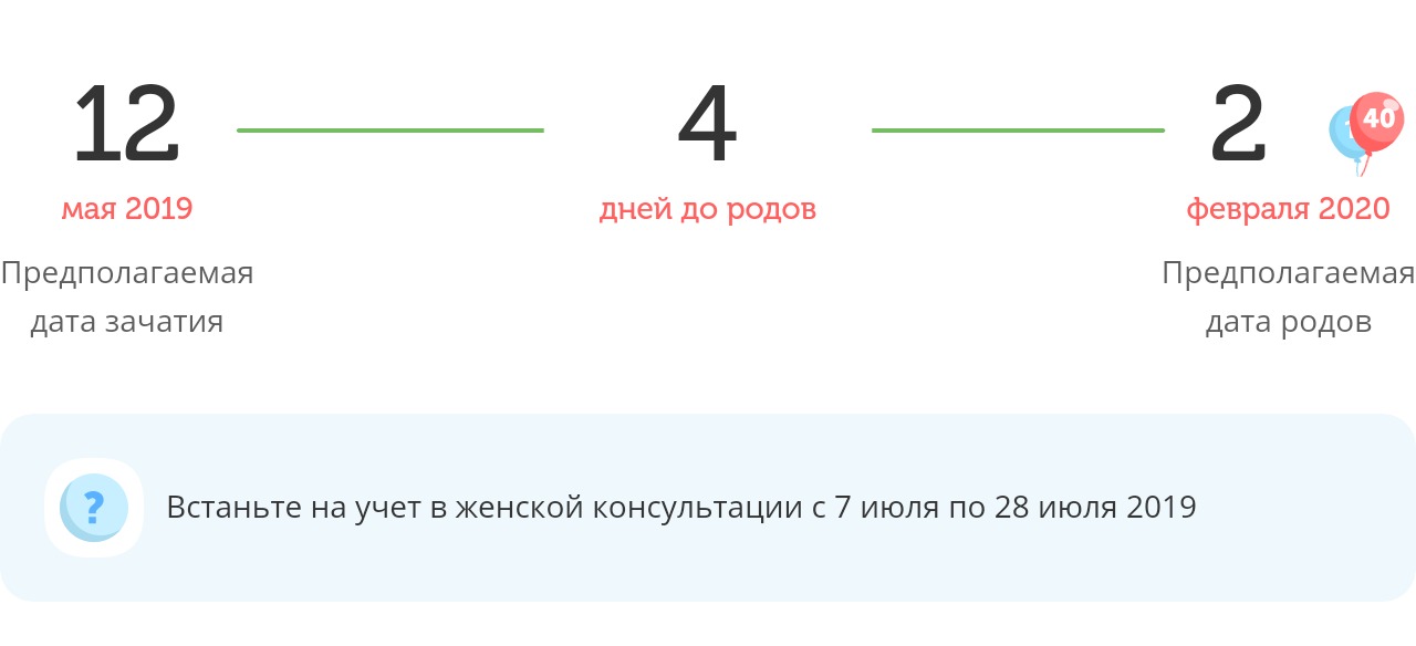 Калькулятор даты родов