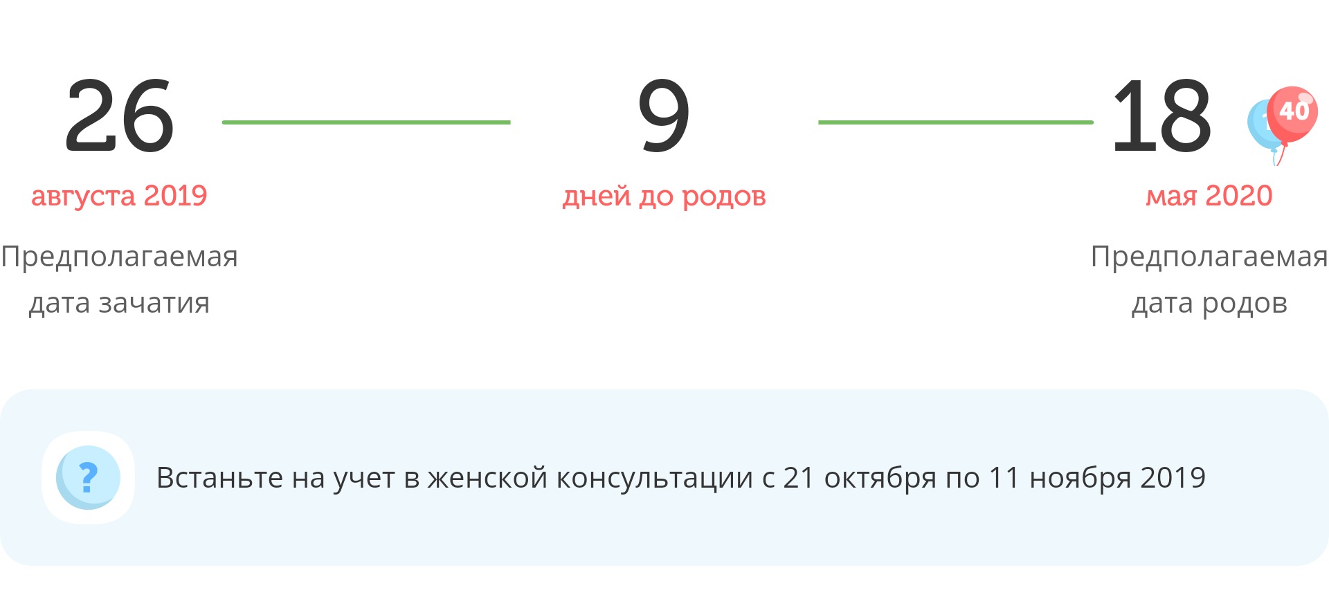 Калькулятор даты родов