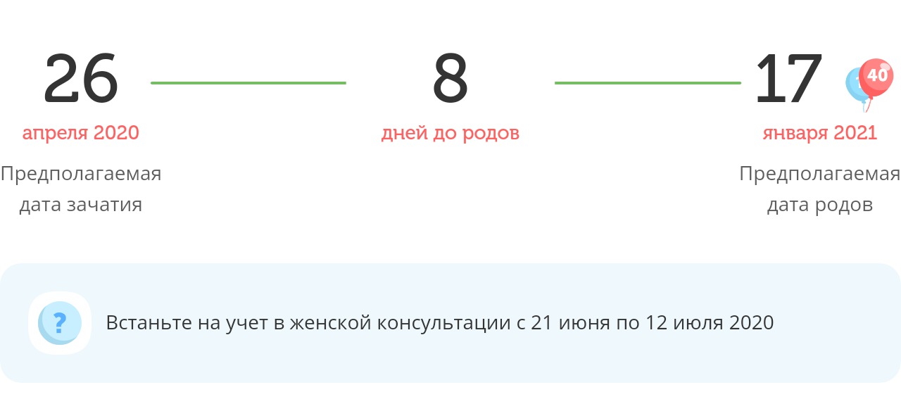 Калькулятор даты родов