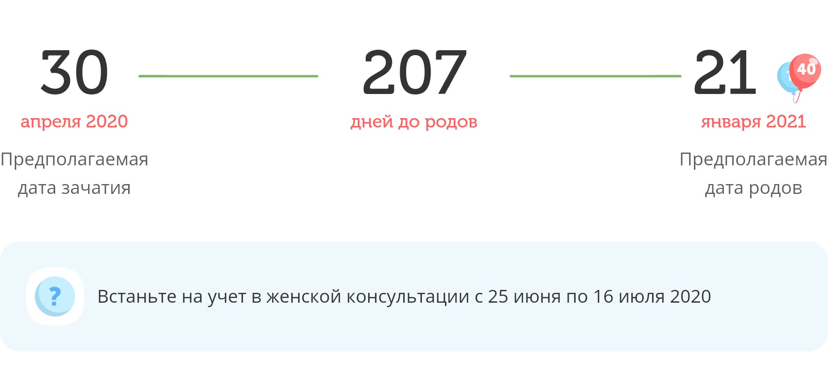 Калькулятор даты родов