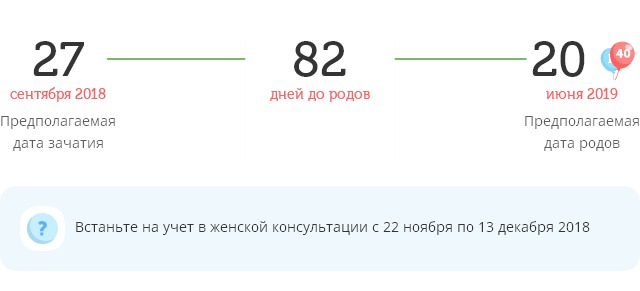Калькулятор даты родов