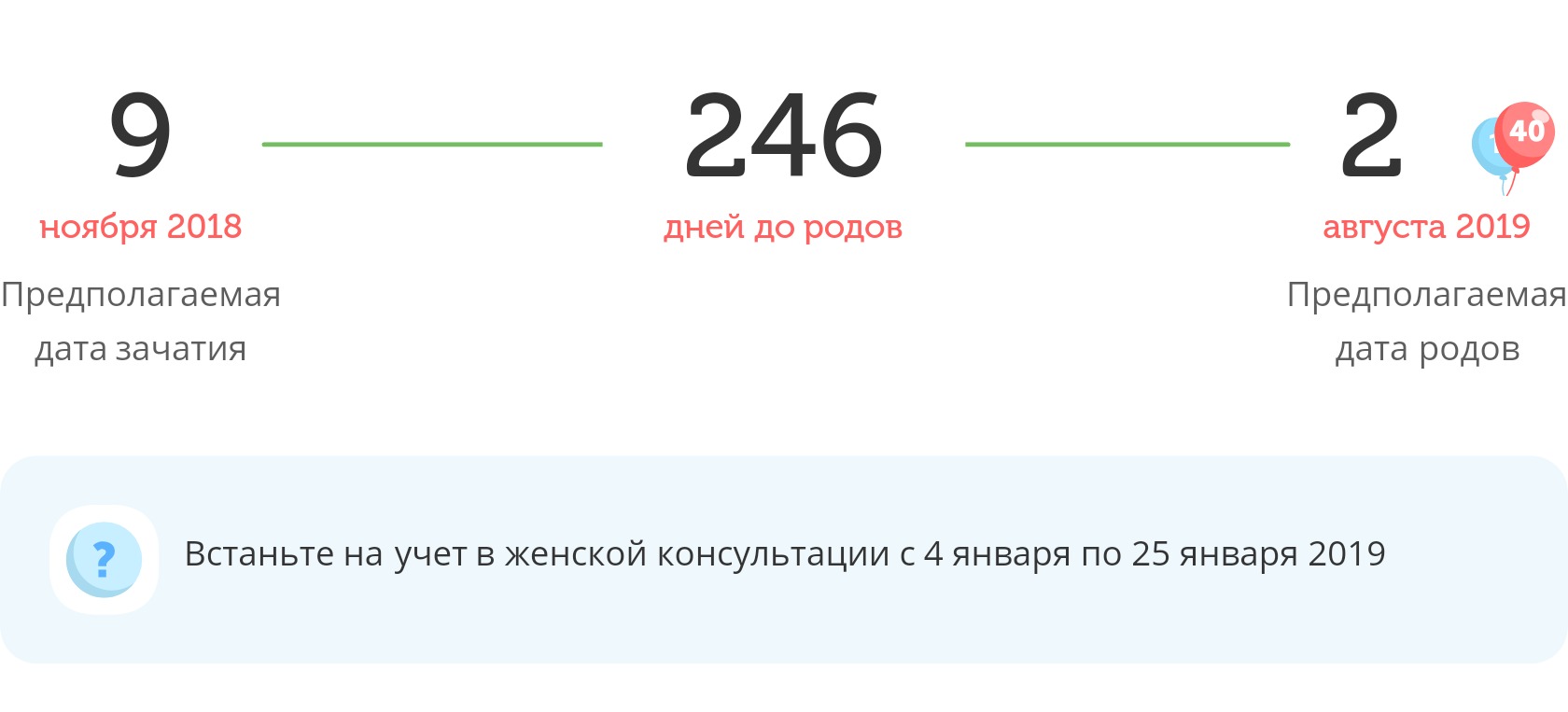 Калькулятор даты родов
