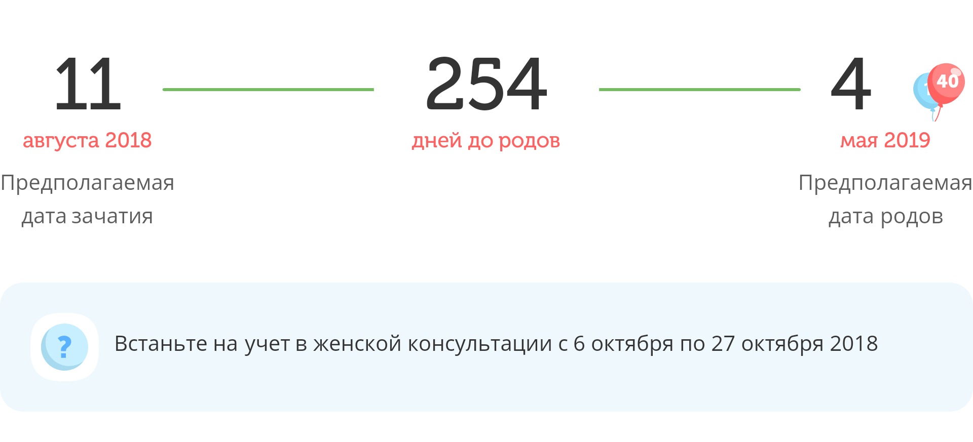 Калькулятор даты родов