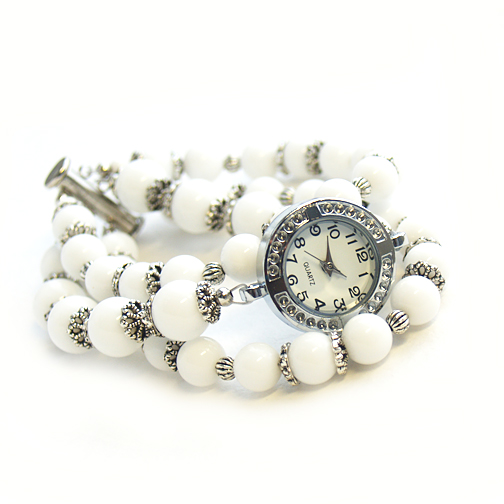 Белоснежный комплект "Шарики белого пломбира" (агат)