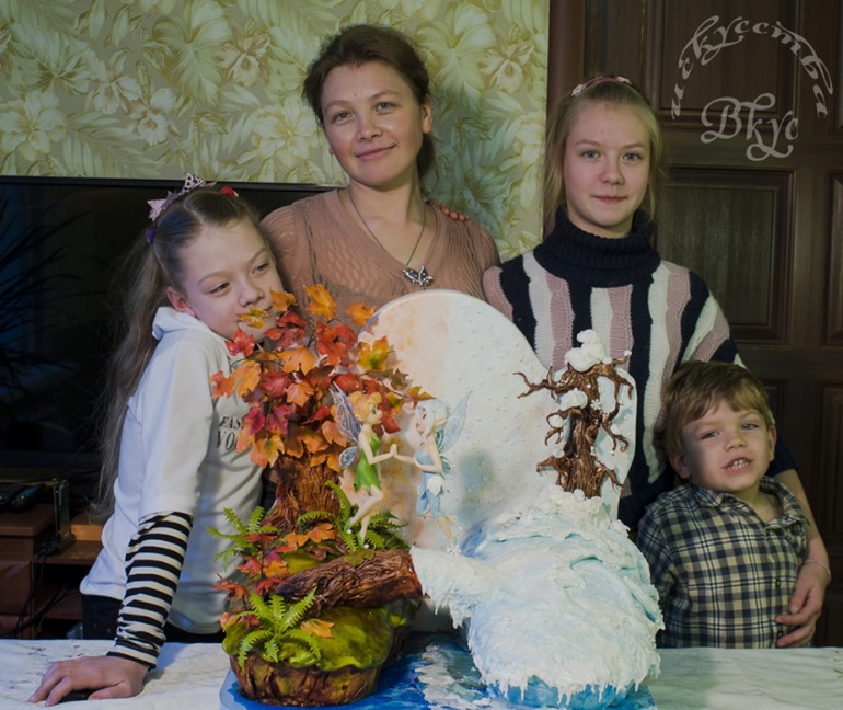 Торт по мультфильму " Тайна зимнего леса"