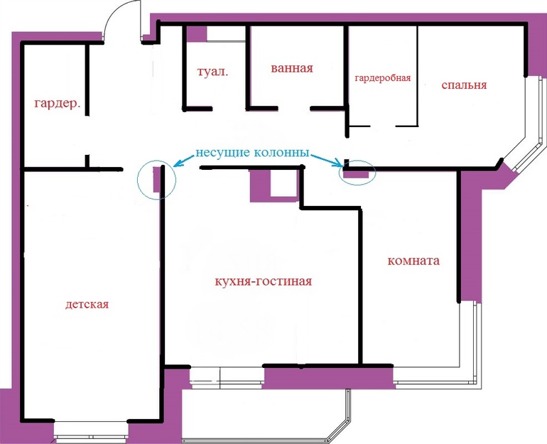 Перепланировка, продолжение. Много букв и картинок )