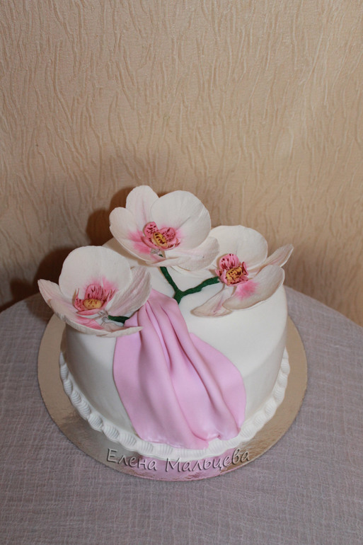 Тортик с орхидейками  1.500гр.