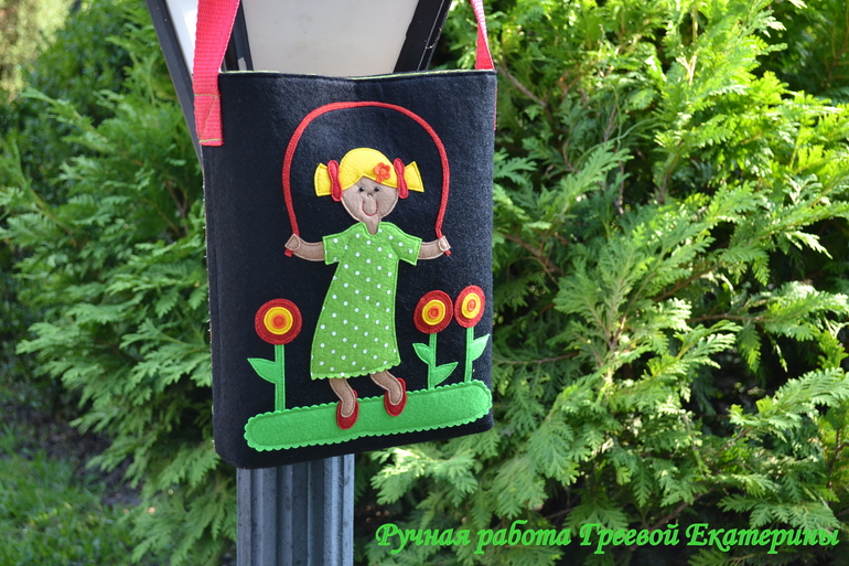 Детская сумочка из ФЕТРА и ТКАНИ под названием