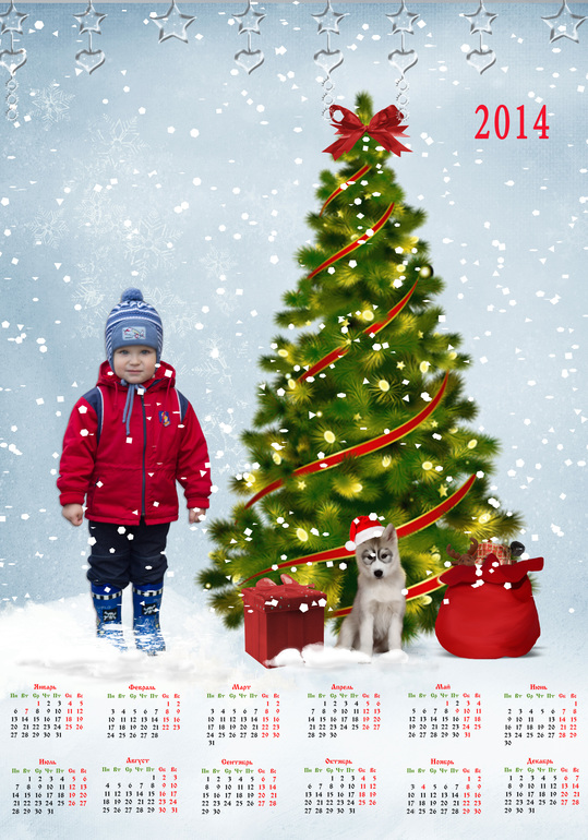 Календари новогодние с малышом, для бабушек и дедушек.