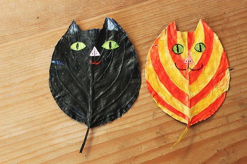 РИСУЕМ НА ЛИСТЬЯХ