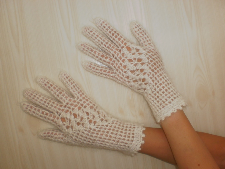 Зимние перчатки "Еловые веточки".