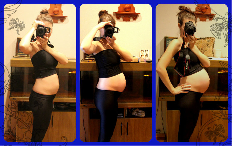 Мои 19,26 и 34 недели в сравнении)))