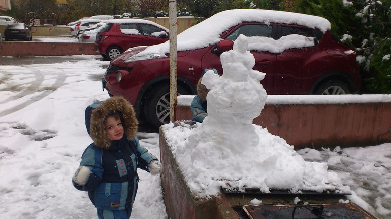 наша прогулка по снежку