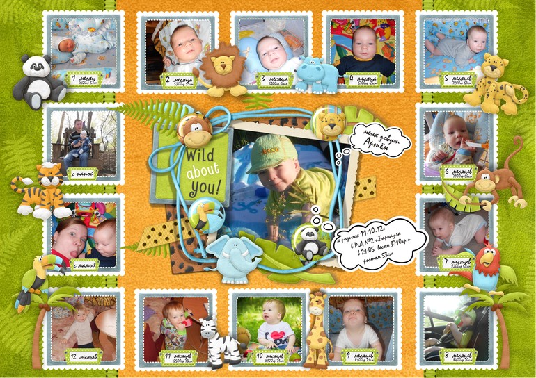 наборчик Zoo готовый(фото) ,принимаю заказы на оформление годовасия !!!!