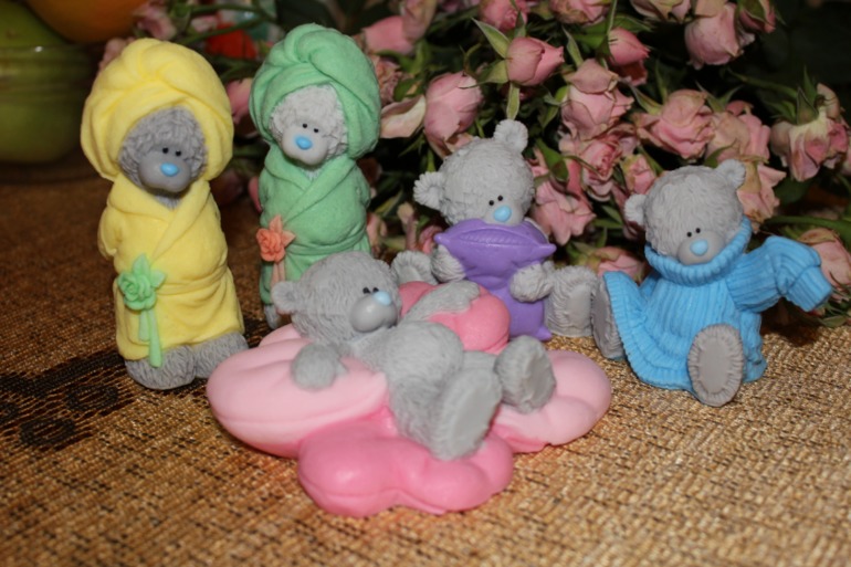 Мыло ручной работы мишки тедди