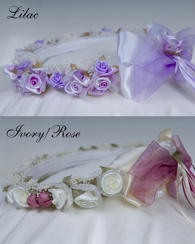 Веночки для волос с лентами по 1200 рублей.