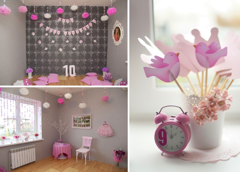 Делюсь первым опытом в оформлении Дня рождения дочки.Розовая вечеринка.