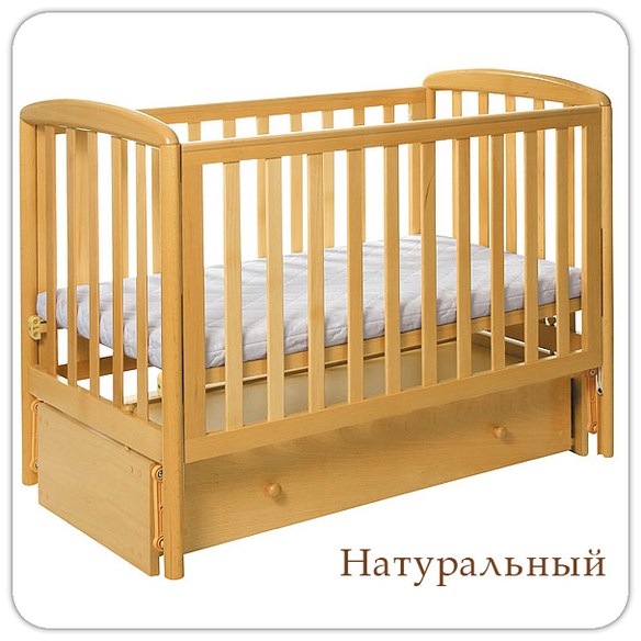 Кроватка Кубаньлесстрой маятник + подарки