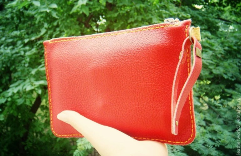 Кожаные кошельки-косметички)