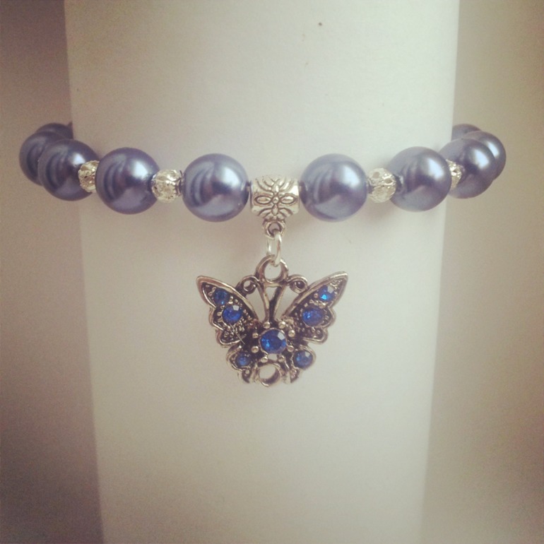 Комплект из синего жемчуга