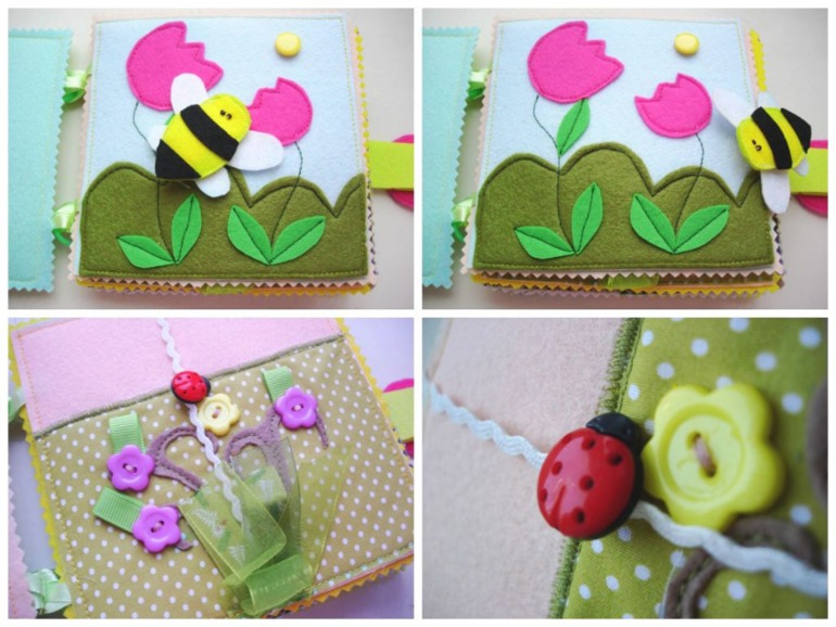 Развивающая книжка из фетра. Насекомые.