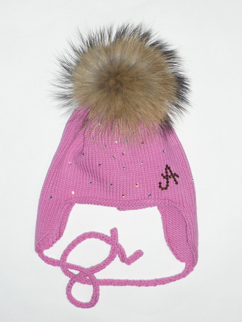 Шапочки с мех помпонами, детские и взрослые, итальянский меринос, машинная и ручная вязка на заказ