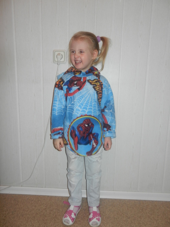 анорак с капюшоном из флиса для мальчика