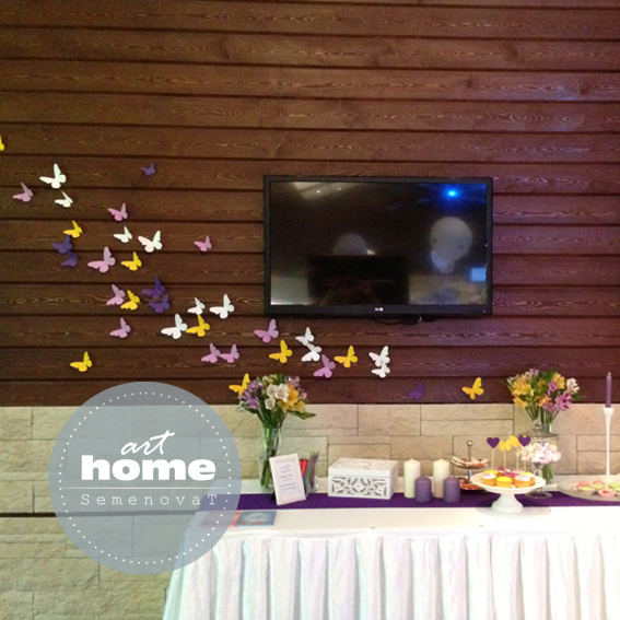 Бумажные бабочки для декора свадьбы