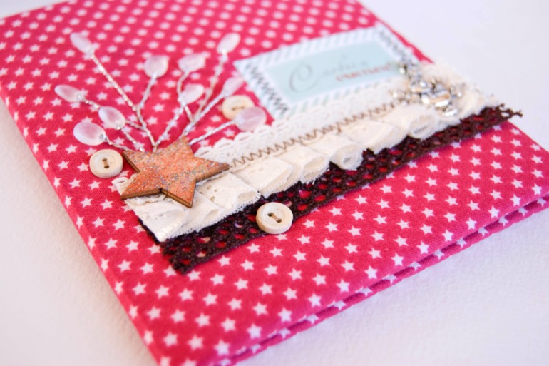 Новогодняя текстильная открытка