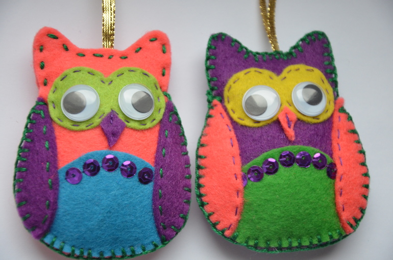 Игрушки на ёлку из фетра