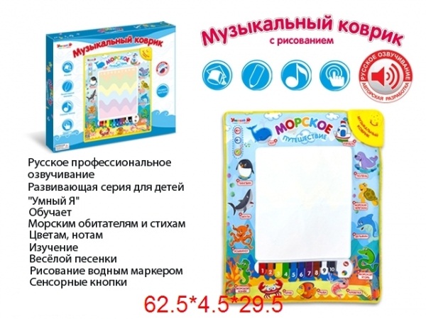 Музыкальный коврик для рисования водой 750р