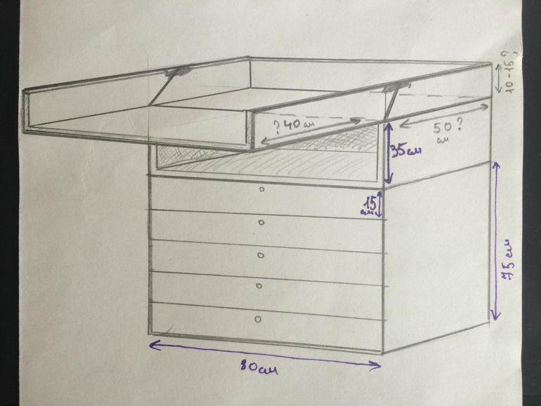 Пеленальный столик чертеж