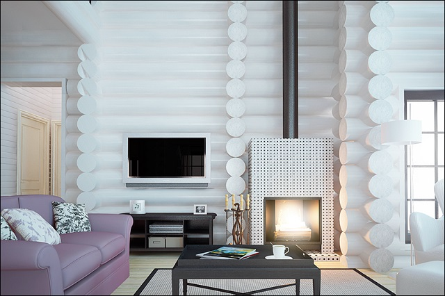 Обалденный белый деревянный дом:)