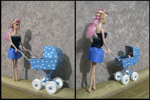 Классические коляски для кукол в разных цветах, легкие и с возможностью снятия люльки
