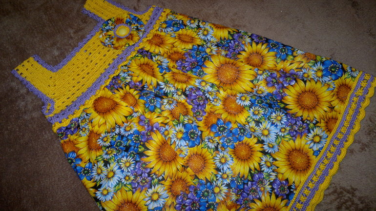 Летне-осеннее платье- комбинированное.