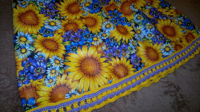 Летне-осеннее платье- комбинированное.