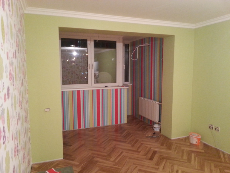 Ура, поклеили первую комнату))))))) Детская !!!!!