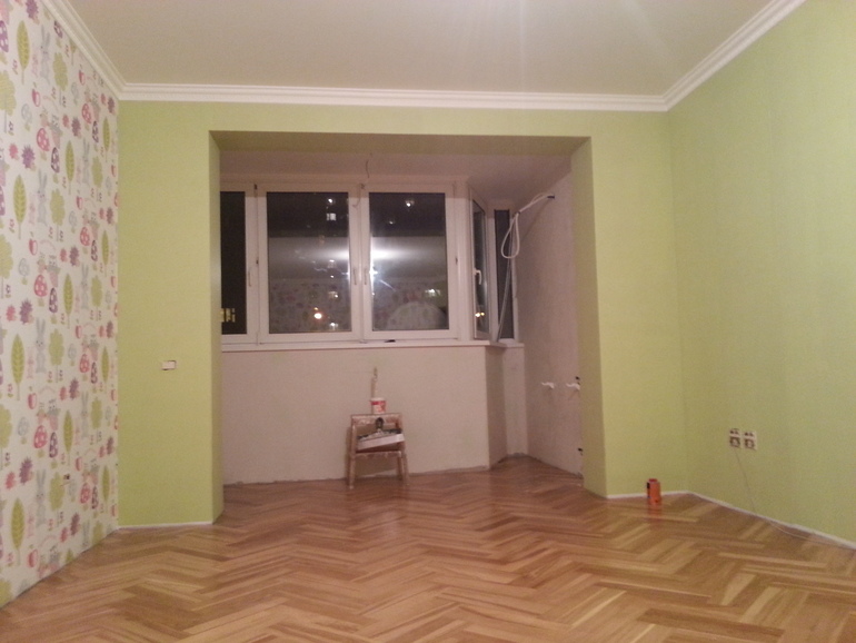 Ура, поклеили первую комнату))))))) Детская !!!!!