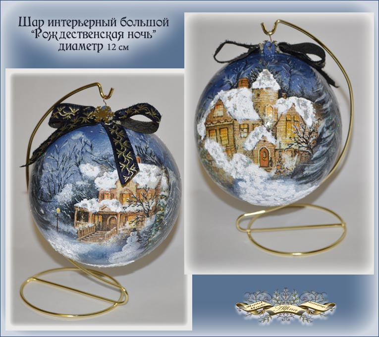 Интерьерные новогодние шары