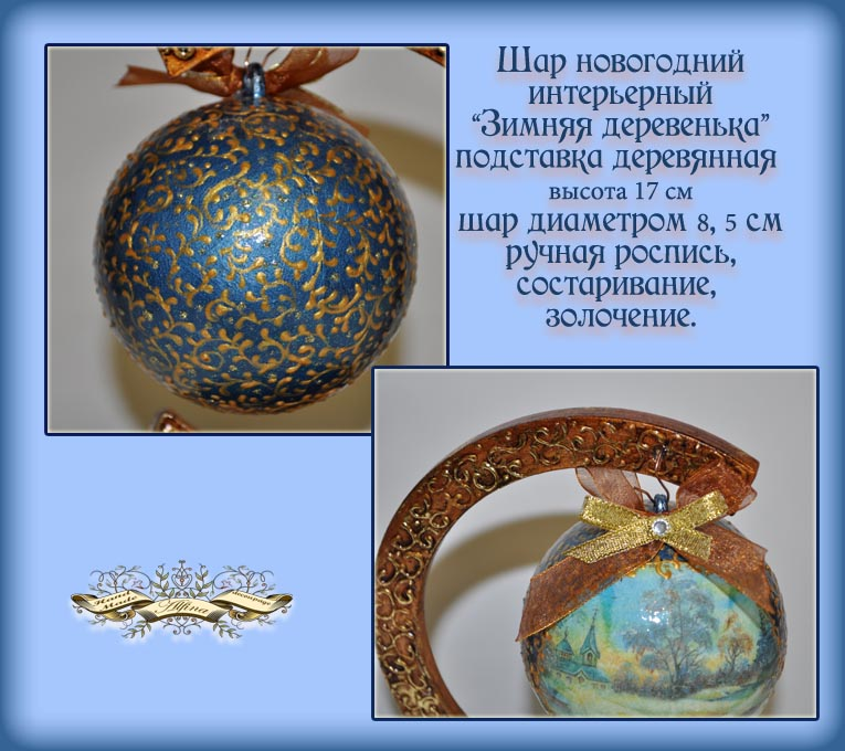 Интерьерные новогодние шары.