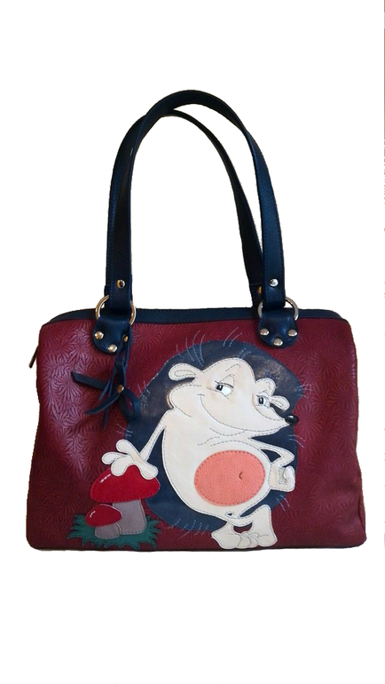 Сумка кожаная "Ёжик"