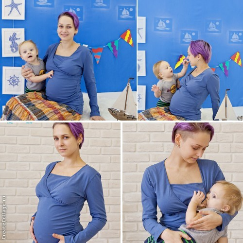 Лонгслив для беременных и кормящих modamam