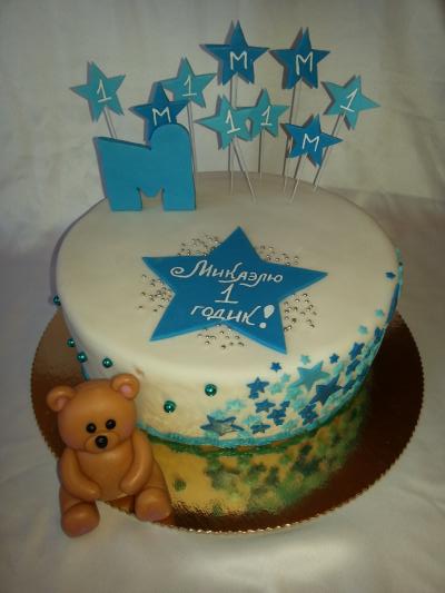 Торт " Звезды и мишка"