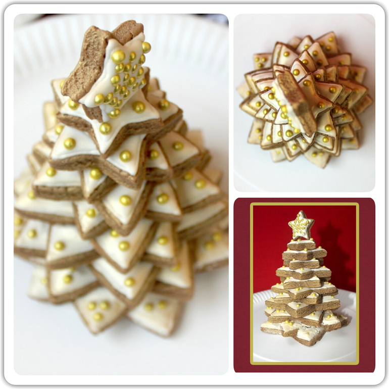 Пряничная золотая елочка