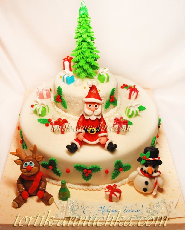 17 Ноября Новогодний Ярусный Торт-сборка,декор,айсинг