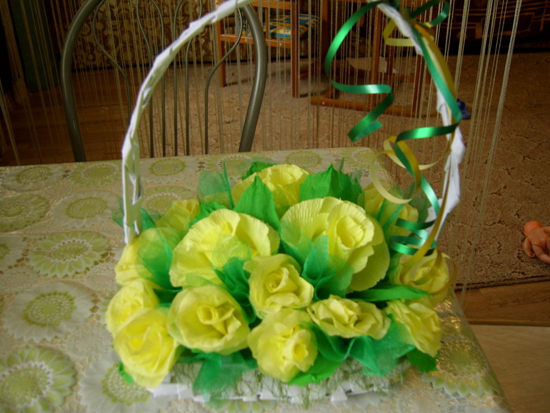 Вот такая первая корзиночка получилась...Мне понравилась,а мужу нет...Жду критики специалистов