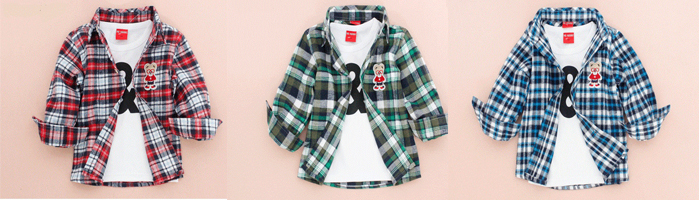 Рубашки в клетку с мишкой HZ House