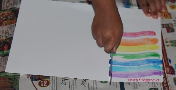 Рисуем радугу красками