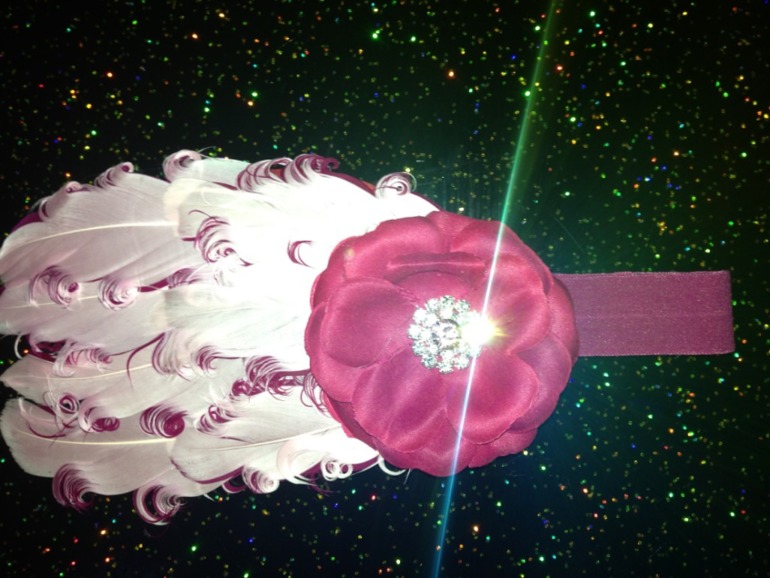 Для самых изысканных модниц!Повязки перьевые со стразами swarowski.